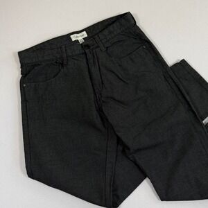 Calvin Klein Mens Straight Leg 5-Pocket Pants Charcoal Grey Striped 32x32